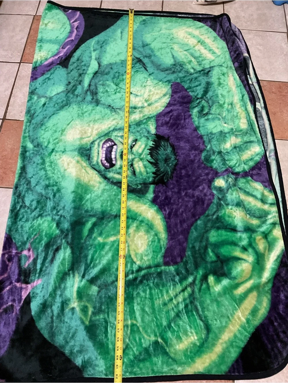 Marvel Hulk Plush Throw Blanket in Green and Purple